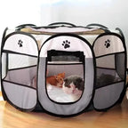 Portable Foldable Pet Playpen - Octagonal Fence Kennel Tent for Dogs & Cats