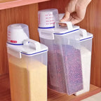 2KG Pet Food Storage Container with Measuring Cup & Lid | Airtight Rice & Grain Storage Canister