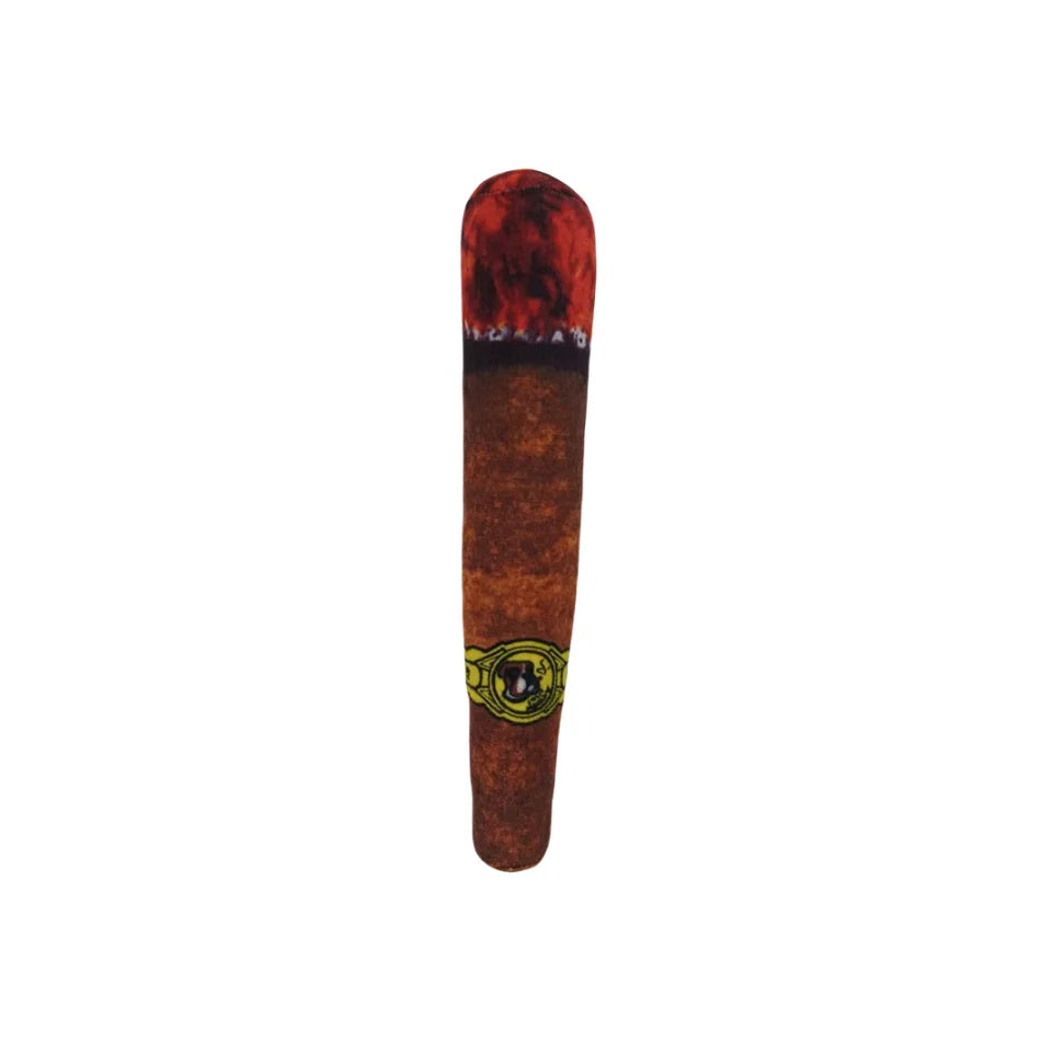 Interactive Cigar Dog Toy | Squeaky Plush Chew Toy for Puppies & Small Dogs