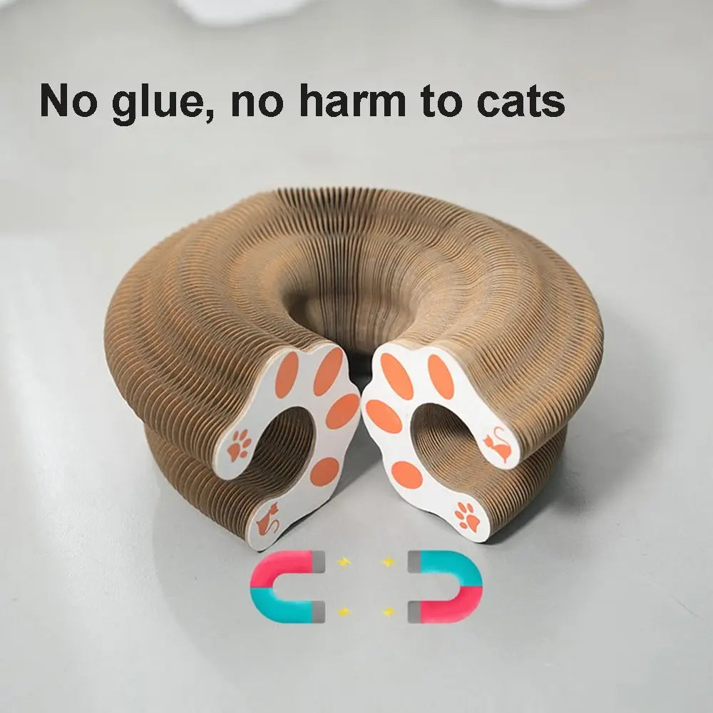 Magic Organ Cat Scratcher Board with Ball - Foldable Corrugated Scratching Toy