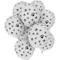 Dog Paw Print Latex Balloons - 20pcs White Pet-Themed Party Decorations