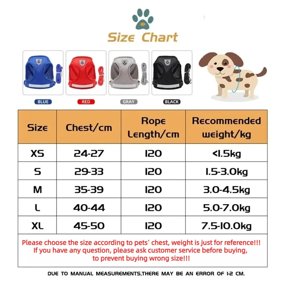 Adjustable Reflective Cat Harness & Leash Set | Escape Proof Mesh Vest for Cats & Small Dogs