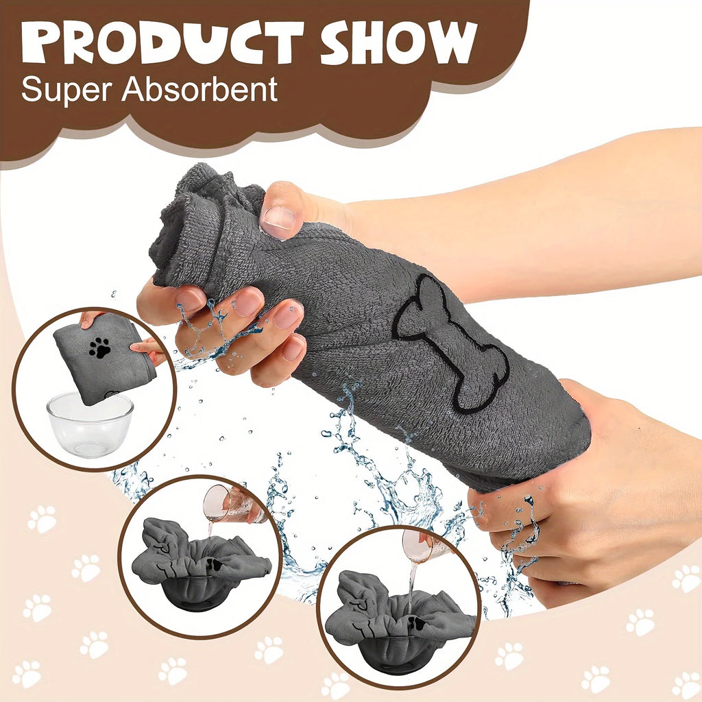 Quick Drying Microfiber Dog Towel | Super Absorbent Pet Bath Towel for Dogs & Cats