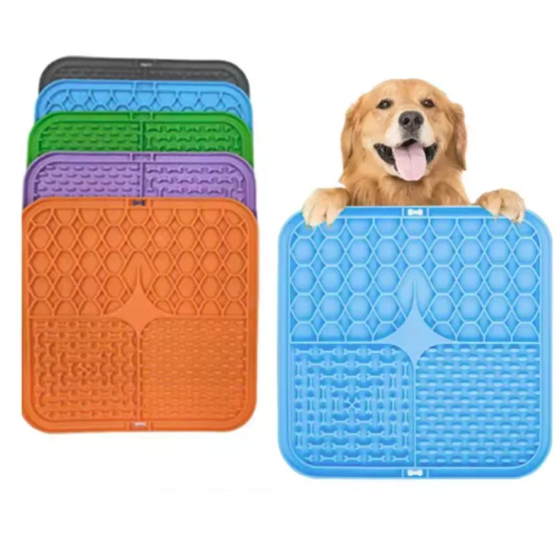 Silicone Dog Lick Mat Slow Feeder | Suction Bath Distraction & Training Mat for Dogs