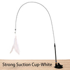 Hands-Free Cat Teaser Wand Toy with Suction Cup & Feather Bird | Interactive Kitten Play Toy