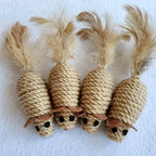 Sisal Mouse Cat Toy – Interactive Plush Chew & Hunting Toy for Cats (1 or 4 Pack)