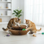 Magic Organ Cat Scratcher Board with Ball - Foldable Corrugated Scratching Toy