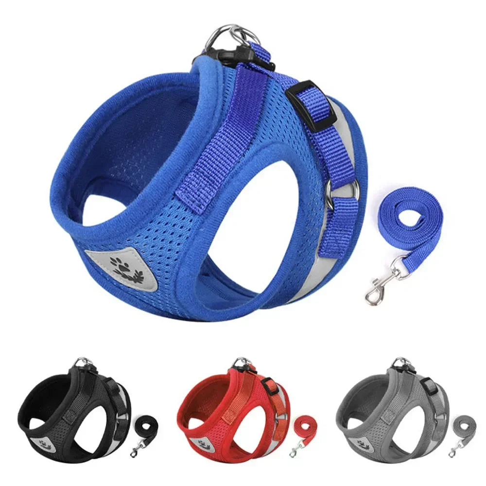 Adjustable Reflective Cat Harness & Leash Set | Escape Proof Mesh Vest for Cats & Small Dogs