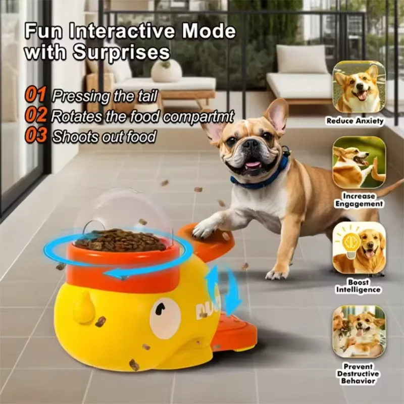 Dog, cat, pet feeder, little yellow duck, interactive puzzle dog