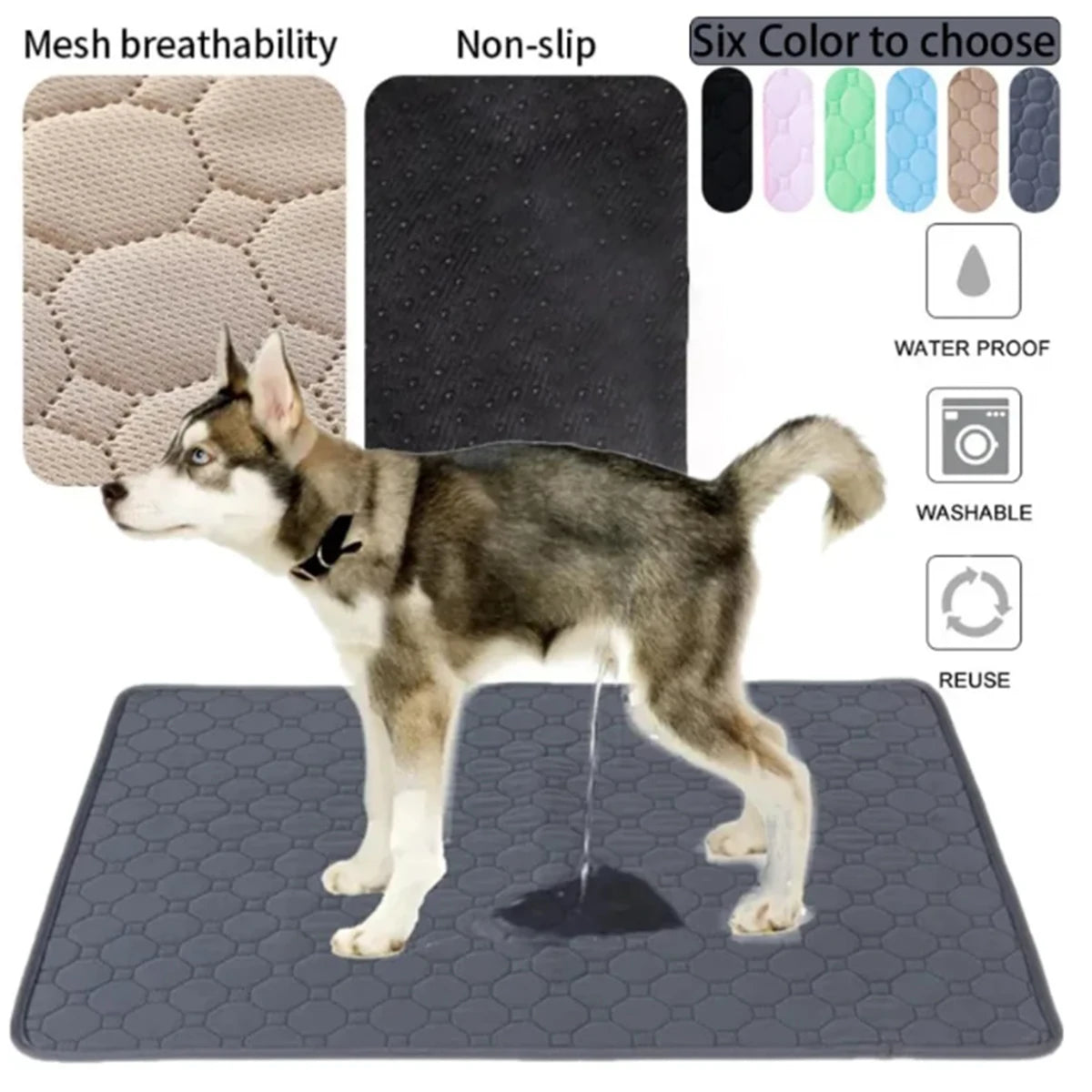 Reusable Washable Dog Pee Pad | Waterproof Absorbent Training Mat for Dogs & Cats