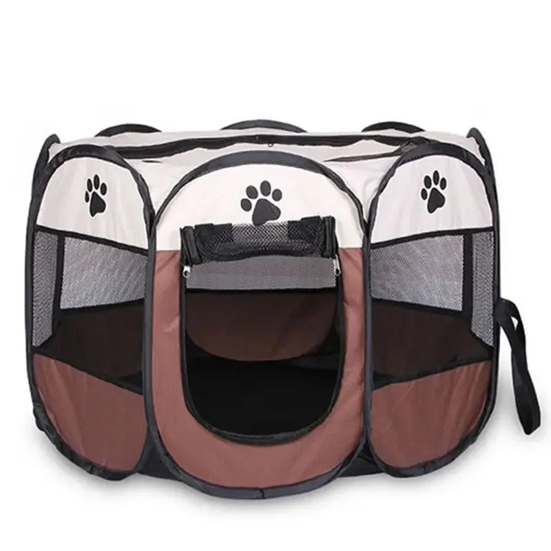 Portable Foldable Pet Playpen - Octagonal Fence Kennel Tent for Dogs & Cats