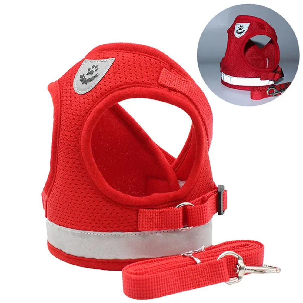 Adjustable Reflective Cat Harness & Leash Set | Escape Proof Mesh Vest for Cats & Small Dogs