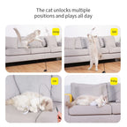 Hands-Free Cat Teaser Wand Toy with Suction Cup & Feather Bird | Interactive Kitten Play Toy