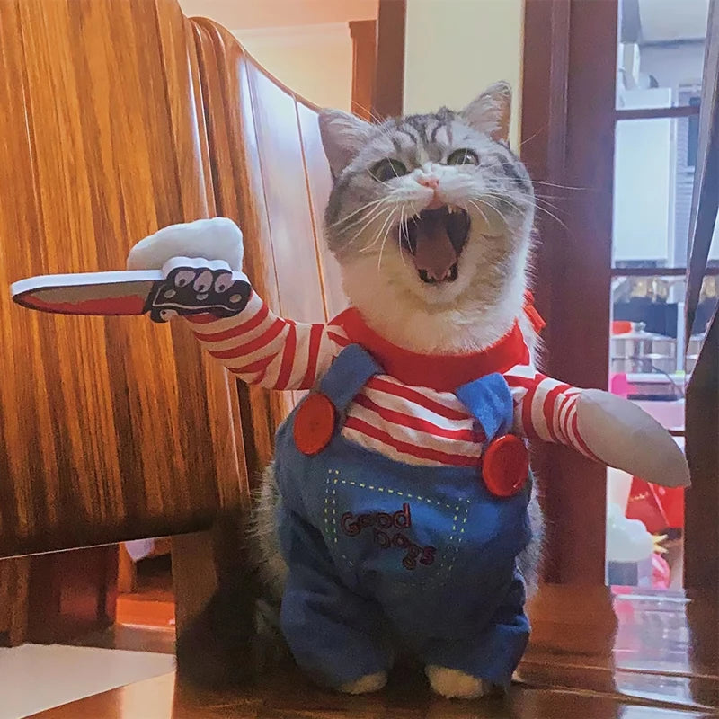 Funny Cat Clothes Halloween Cosplay Costumes For Small Medium Dog