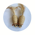 Sisal Mouse Cat Toy – Interactive Plush Chew & Hunting Toy for Cats (1 or 4 Pack)