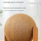 2-in-1 Wooden Cat Scratcher Ball - Sisal Scratch Board with Grinding Paw Toy