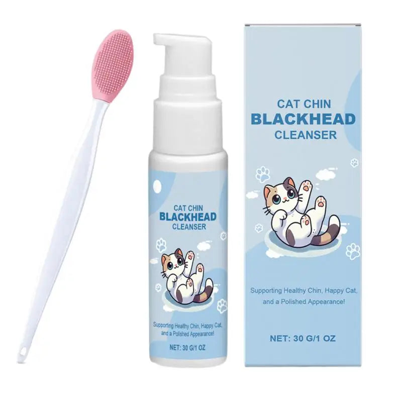 Pet Chin Cleaner 30g | Cat & Dog Black Chin Care Lotion with Cleaning Brush