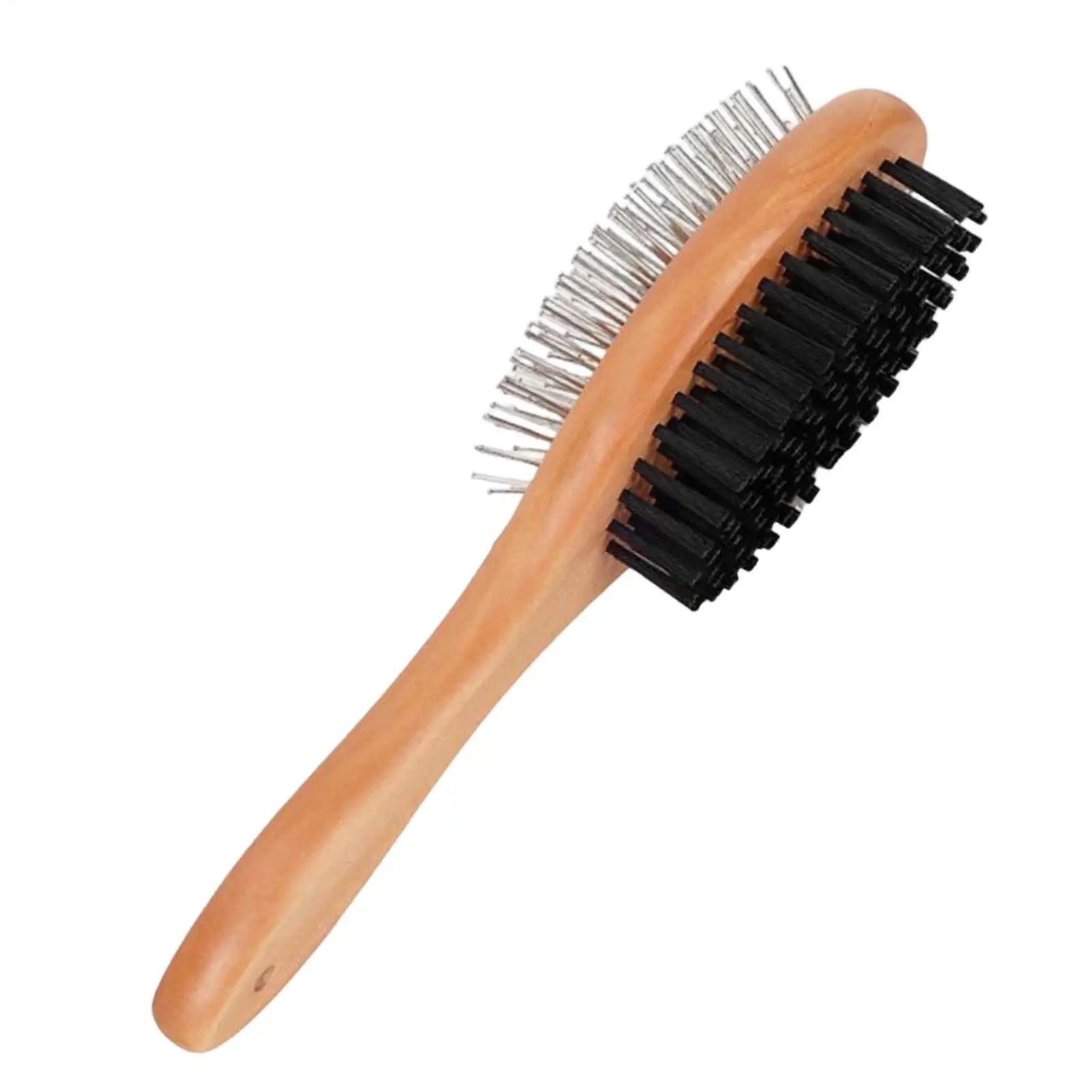 Double-Sided Pet Grooming Brush with Stainless Steel Pins and Bristles for Dogs and Cats