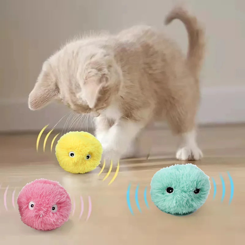 Interactive Smart Cat Ball Toy with Sound & Catnip | Touch Activated Squeaky Training Toy for Kittens