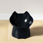Elevated Cat Bowl with Tilted Edge | Anti-Tip Raised Feeding Dish for Cats & Kittens