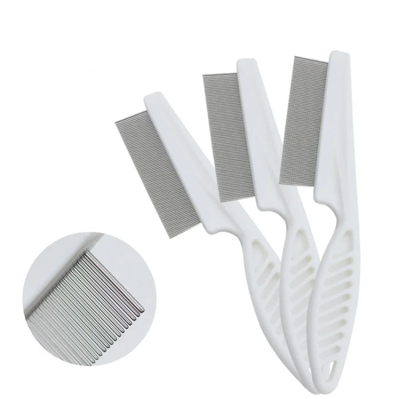 Stainless Steel Flea Comb for Dogs & Cats – Fine Tooth Pet Grooming & Hair Removal Comb