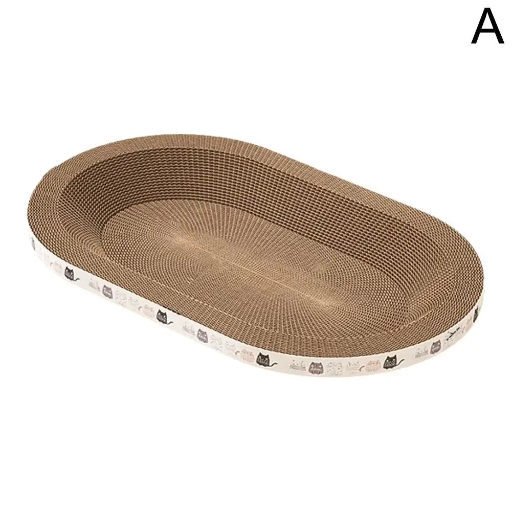 Round Corrugated Cat Scratcher Bed - Wear-Resistant Cardboard Scratching Pad & Nest