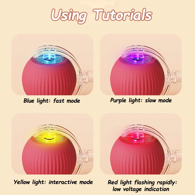 Rechargeable Interactive Rolling Cat Ball with Tail – Automatic Smart Cat Toy