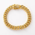 Luxury Hip Hop Dog Collar, Gold Tone Stainless Steel Cuban
