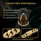 Luxury Hip Hop Dog Collar, Gold Tone Stainless Steel Cuban