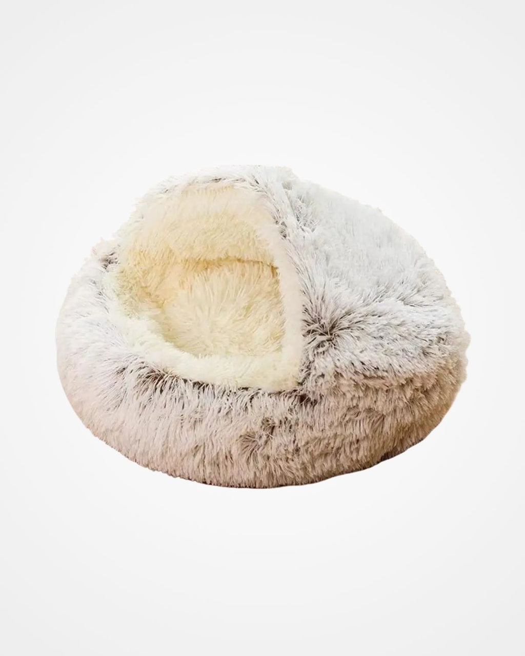 Soft Plush Cat Bed with Cover | Warm Round Sleeping Nest Cave for Cats & Small Dogs
