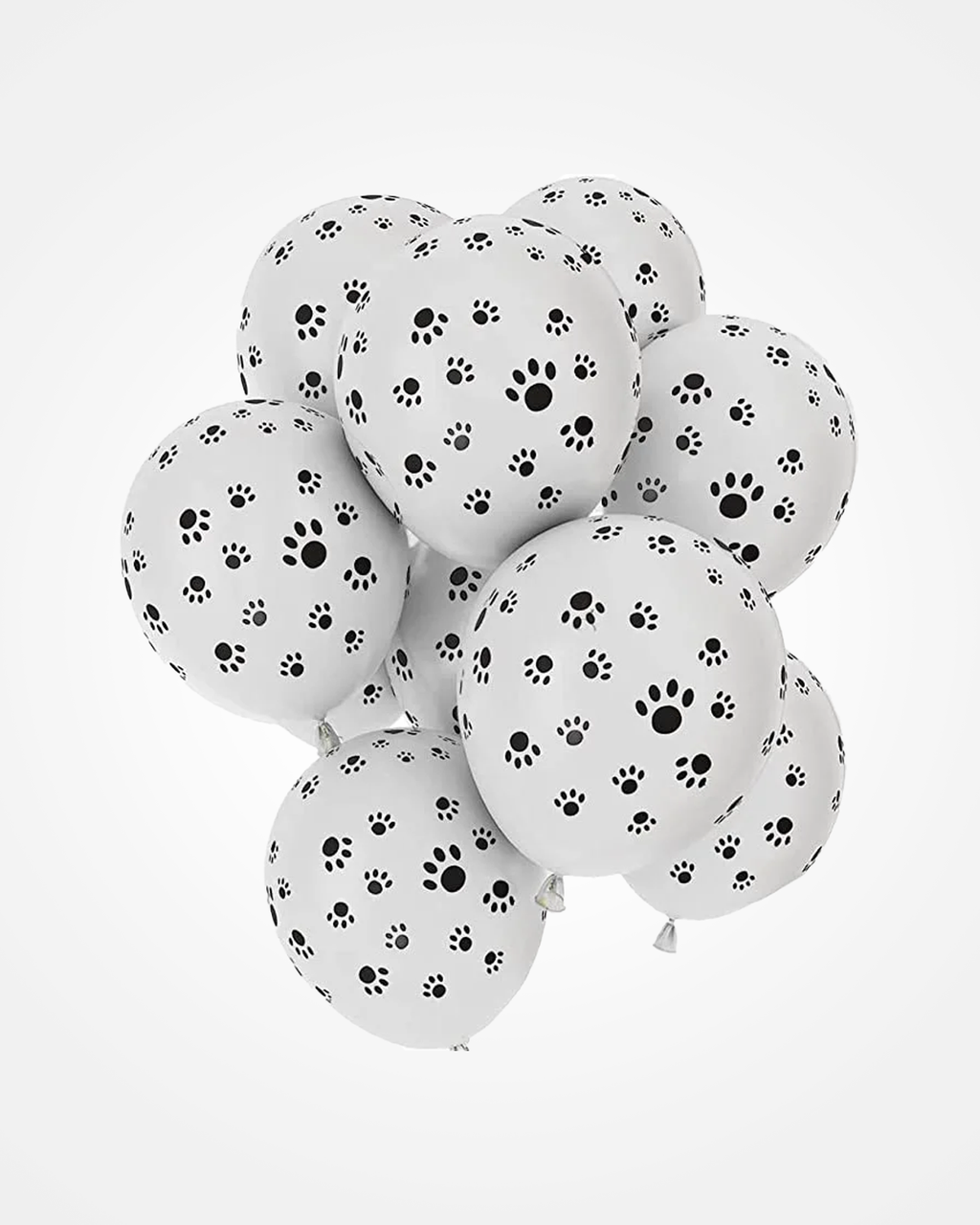 Dog Paw Print Latex Balloons - 20pcs White Pet-Themed Party Decorations