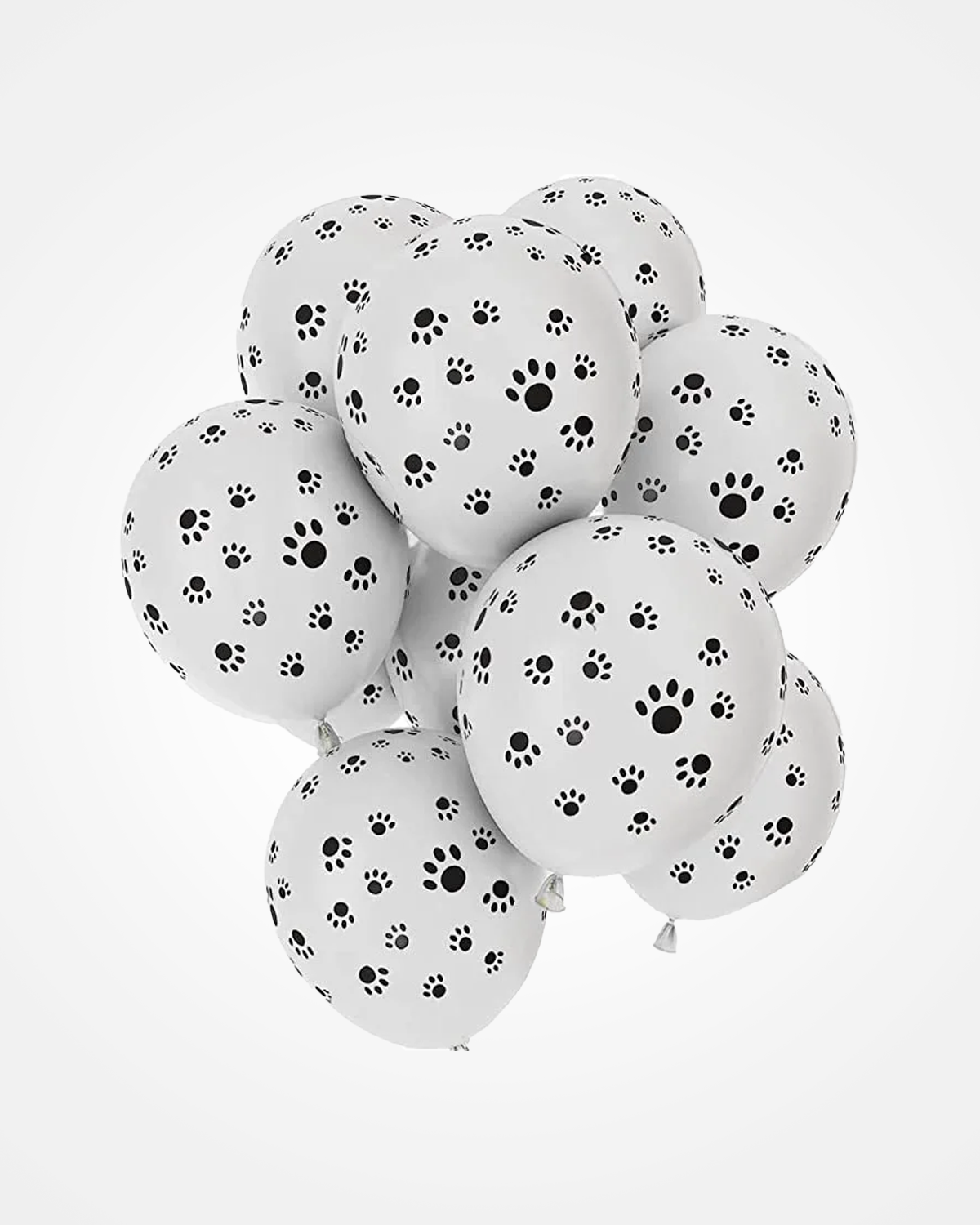 Dog Paw Print Latex Balloons - 20pcs White Pet-Themed Party Decorations
