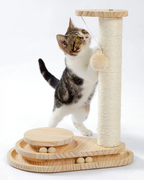 Two-Level Sisal Cat Scratching Post with Ball Track
