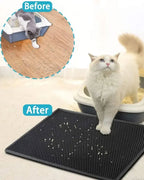 90x60CM Cat Litter Mat | Waterproof Double Layer Washable Litter Trapper Pad for Cats