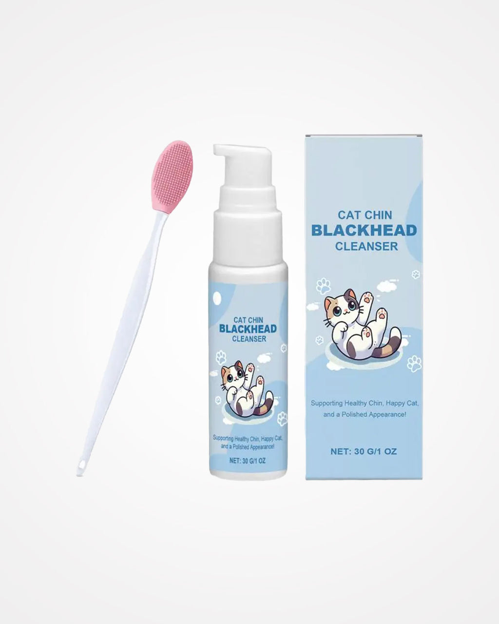 Pet Chin Cleaner 30g | Cat & Dog Black Chin Care Lotion with Cleaning Brush