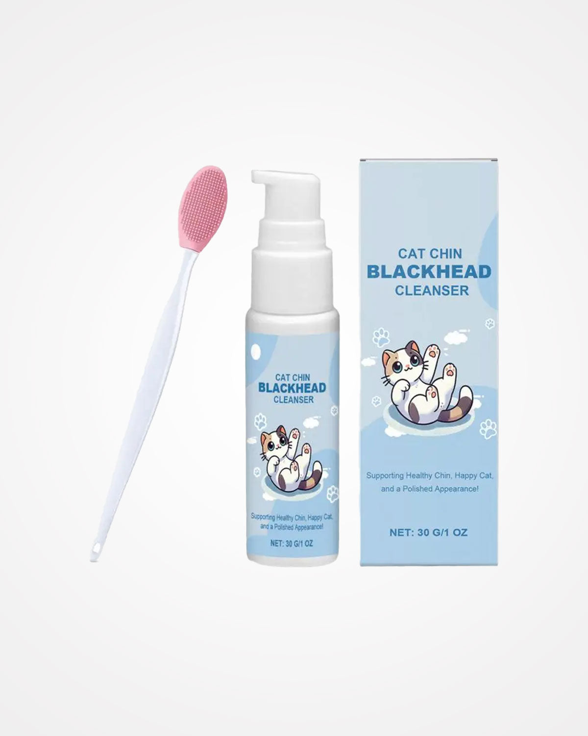 Pet Chin Cleaner 30g | Cat & Dog Black Chin Care Lotion with Cleaning Brush